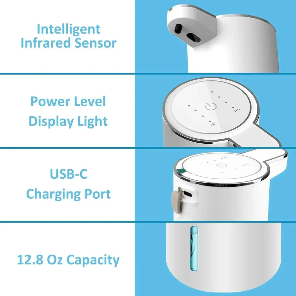 Touchless Foaming Soap Dispenser – Rechargeable 4-Level Design