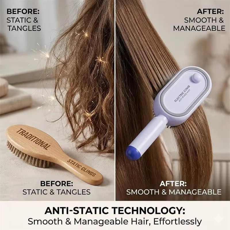 3-in-1 Scalp Massage Brush – Rechargeable Mist Hair Comb