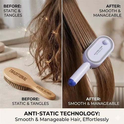 3-in-1 Scalp Massage Brush – Rechargeable Mist Hair Comb