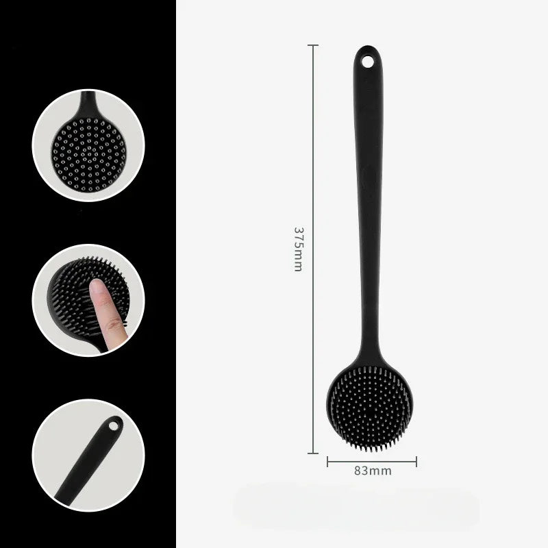 Long Handle Silicone Body Brush – Dual-Sided Cleansing & Exfoliating Tool