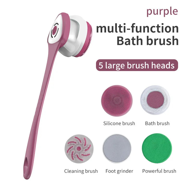 Electric Body Cleansing Brush – 5-in-1 Waterproof Shower Tool