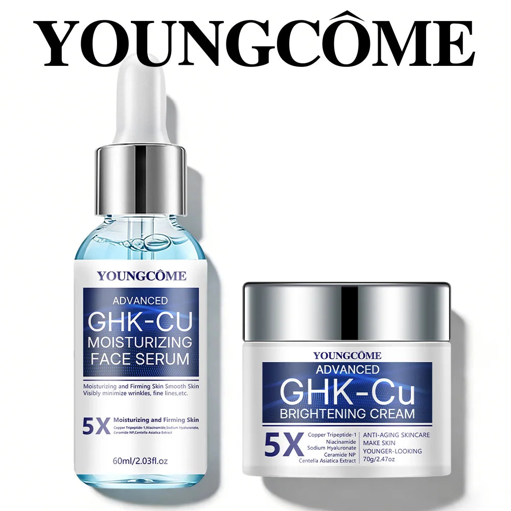 Creme e Sérum com Peptídeo de Cobre GHK-Cu – Duo Firmador e Hidratante.