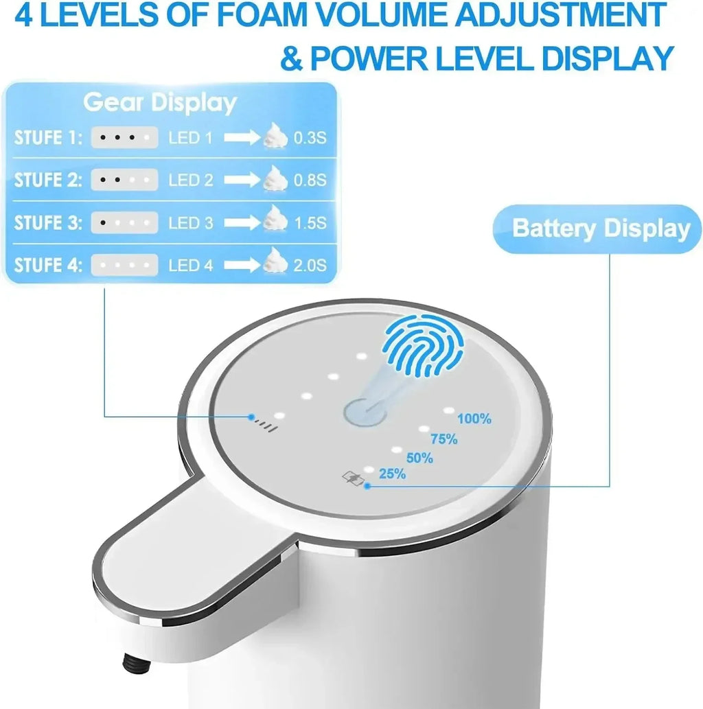 Touchless Foaming Soap Dispenser – Rechargeable 4-Level Design
