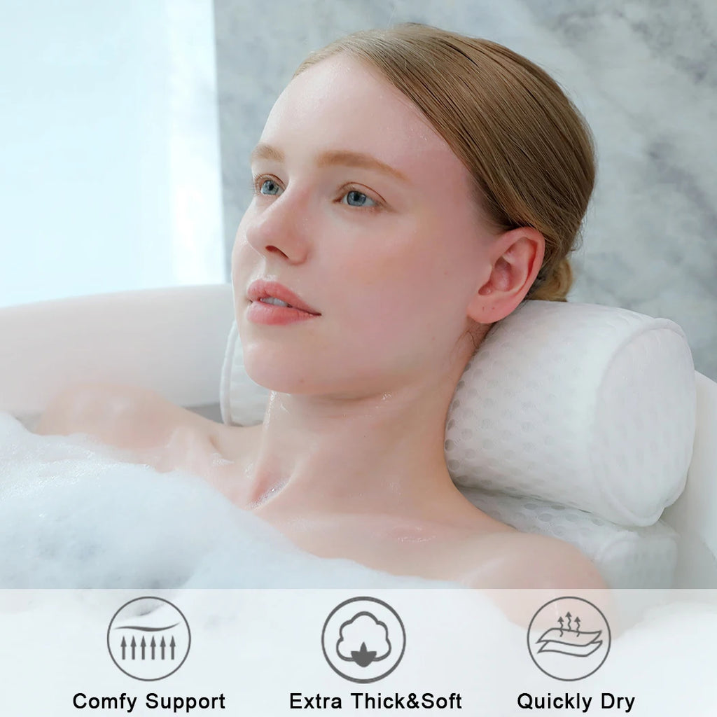 Luxury Bath Pillow – Ergonomic Neck & Back Support