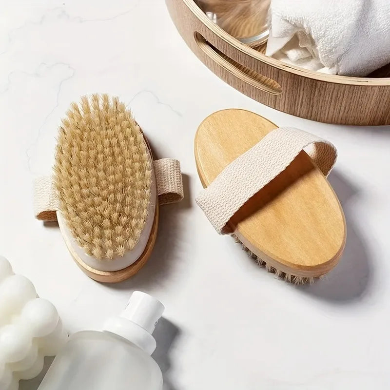 Natural Bristle Body Brush – Wet & Dry Spa Care Tool