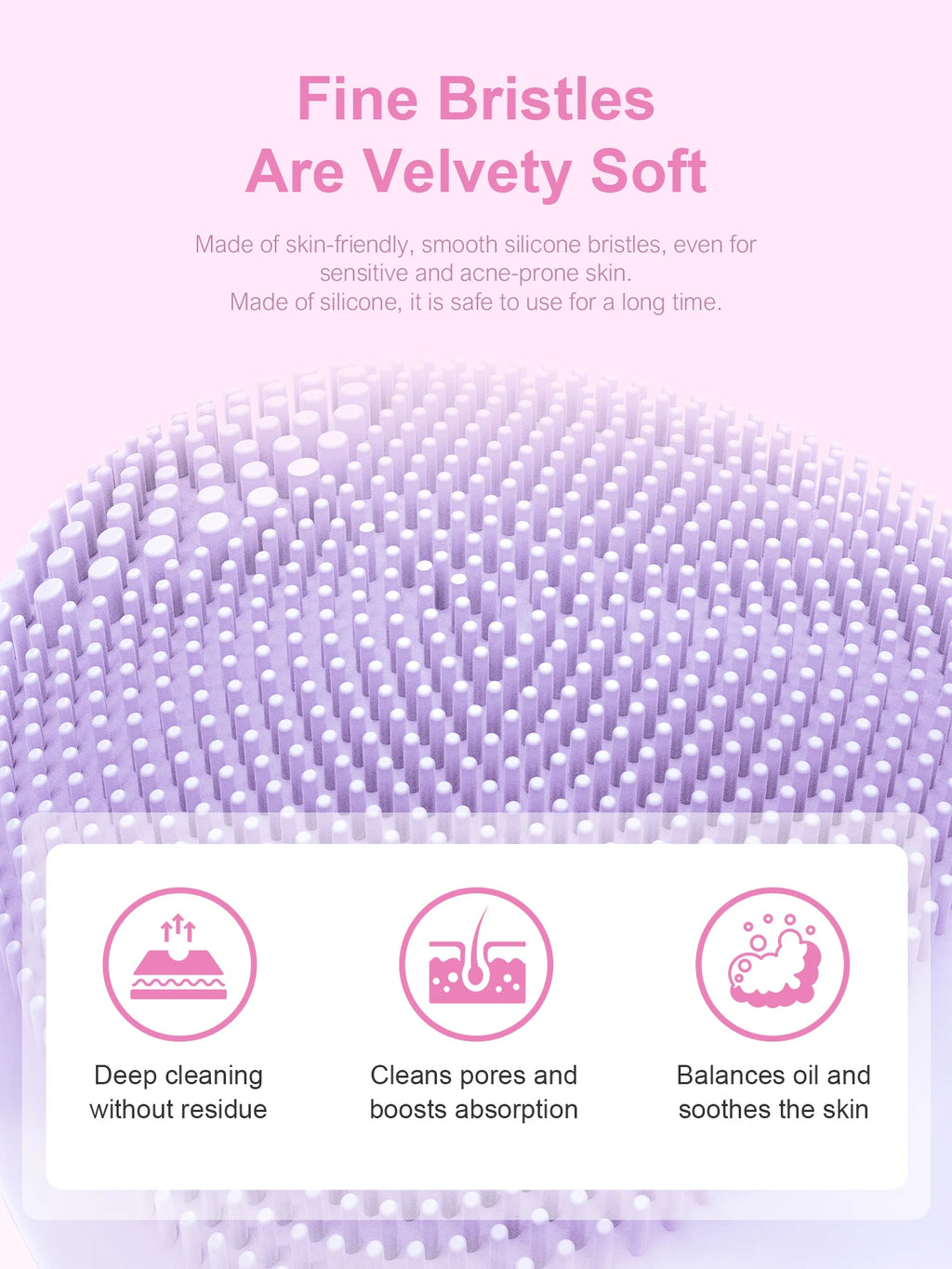 Escova Sônica de Limpeza Facial – Acessório de Silicone Macio para Limpeza Profunda