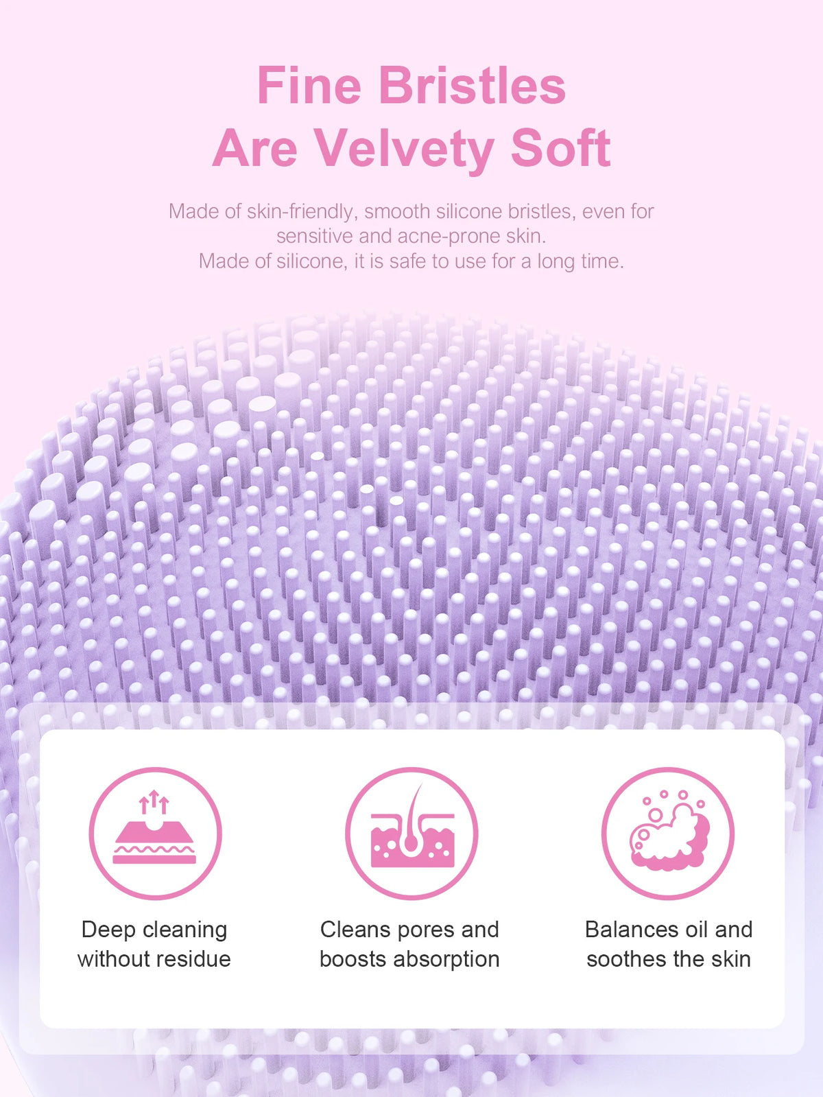 Escova Sônica de Limpeza Facial – Acessório de Silicone Macio para Limpeza Profunda