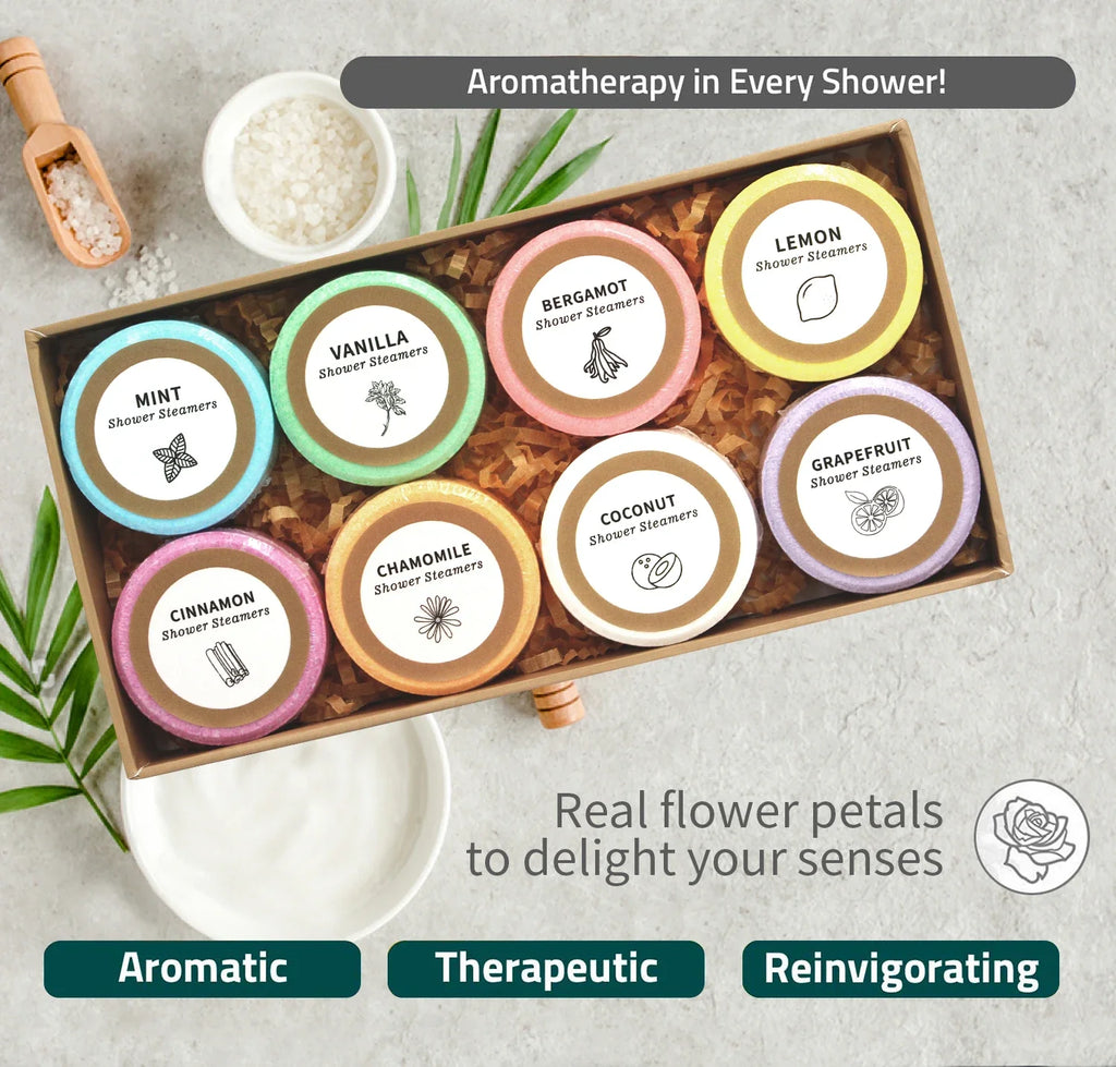 Aromatherapy Shower Steamers – 8-Piece Home Spa Collection