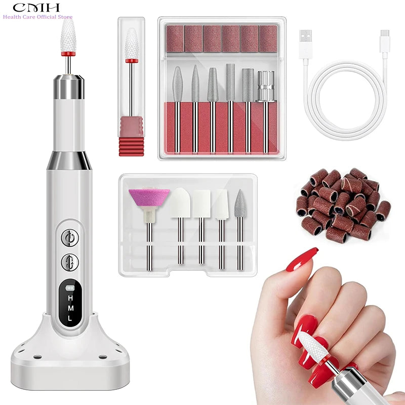 Cordless Electric Nail Drill – 12-Piece Manicure & Pedicure Tool