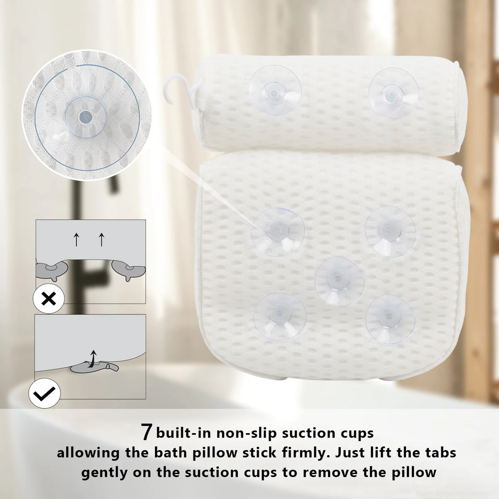 Luxury Bath Pillow – Ergonomic Neck & Back Support