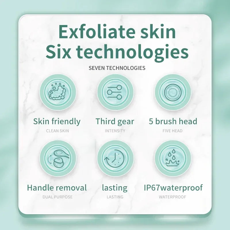 Electric Body Cleansing Brush – 5-in-1 Waterproof Shower Tool