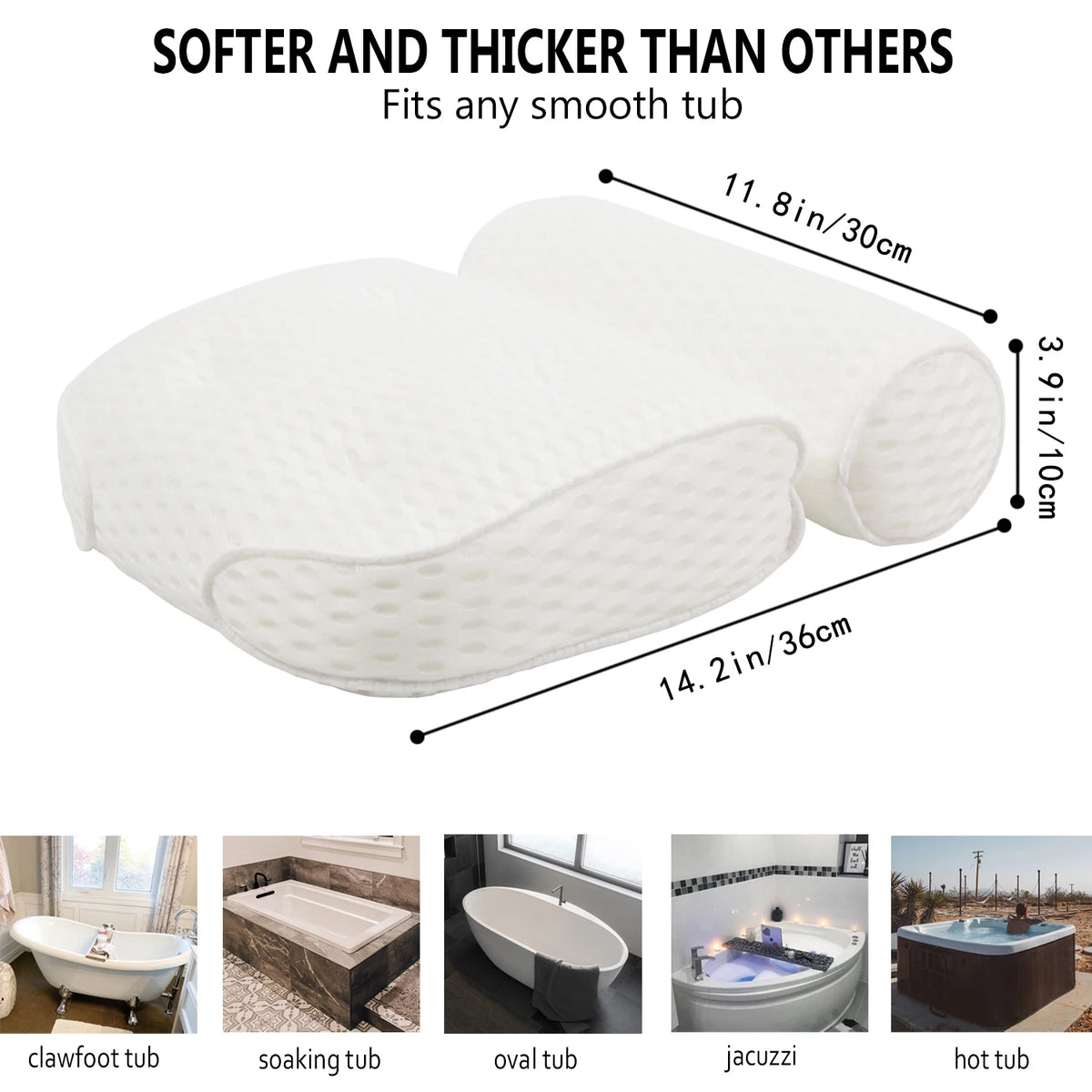 Luxury Bath Pillow – Ergonomic Neck & Back Support