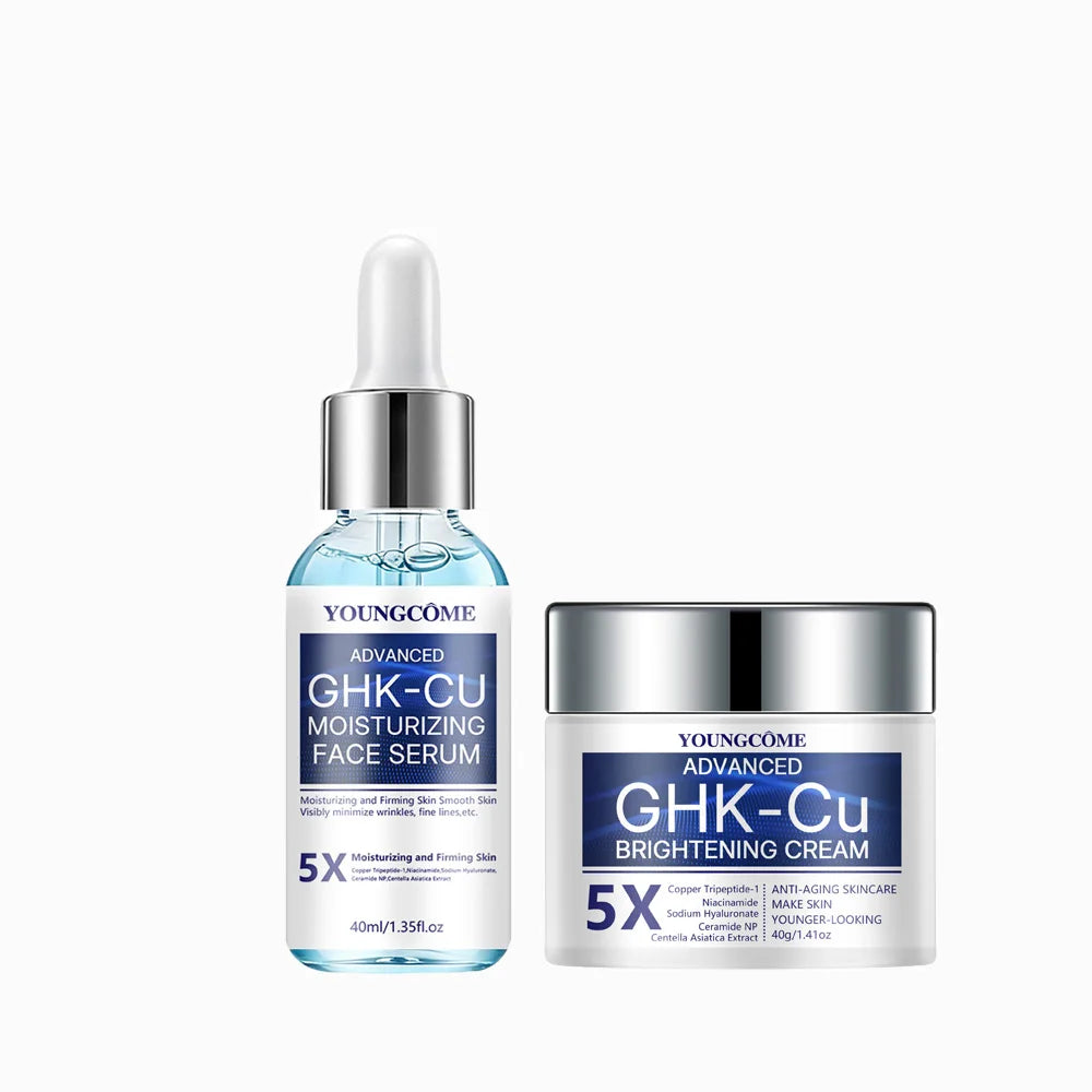 Creme e Sérum com Peptídeo de Cobre GHK-Cu – Duo Firmador e Hidratante.