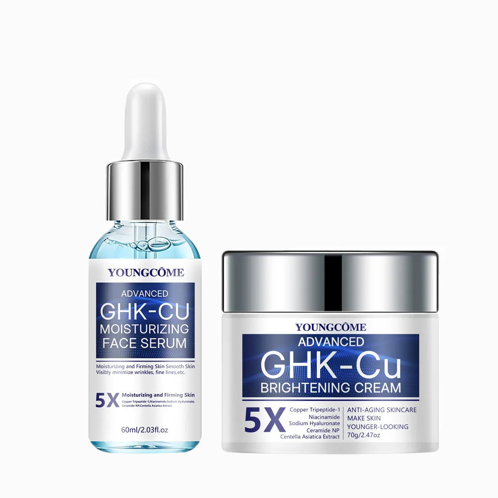 Creme e Sérum com Peptídeo de Cobre GHK-Cu – Duo Firmador e Hidratante.