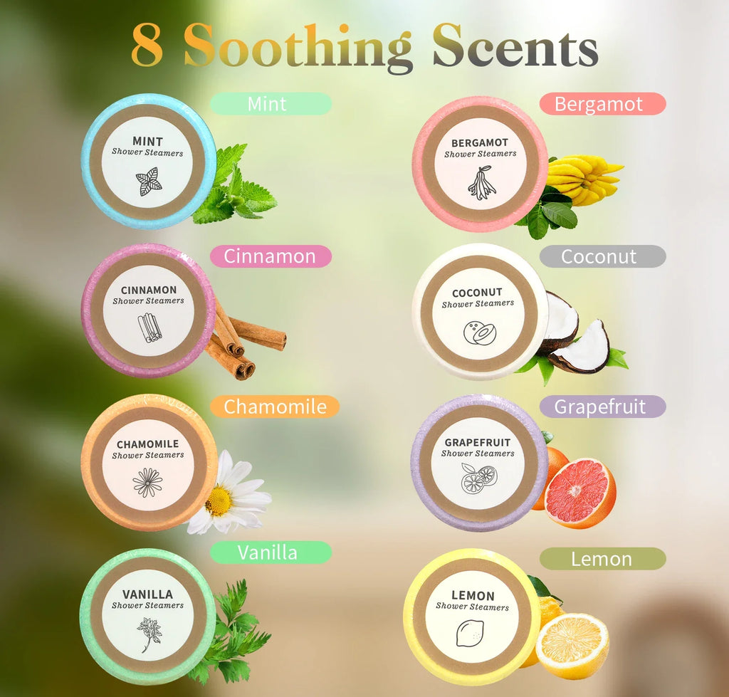Aromatherapy Shower Steamers – 8-Piece Home Spa Collection