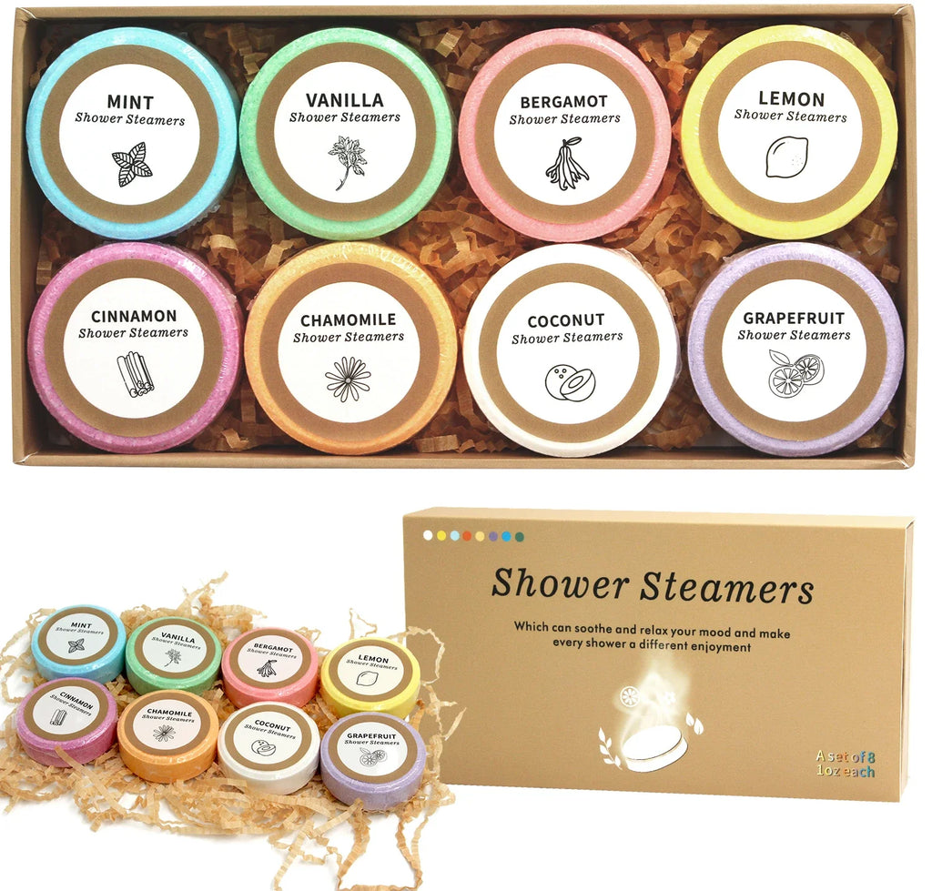 Aromatherapy Shower Steamers – 8-Piece Home Spa Collection