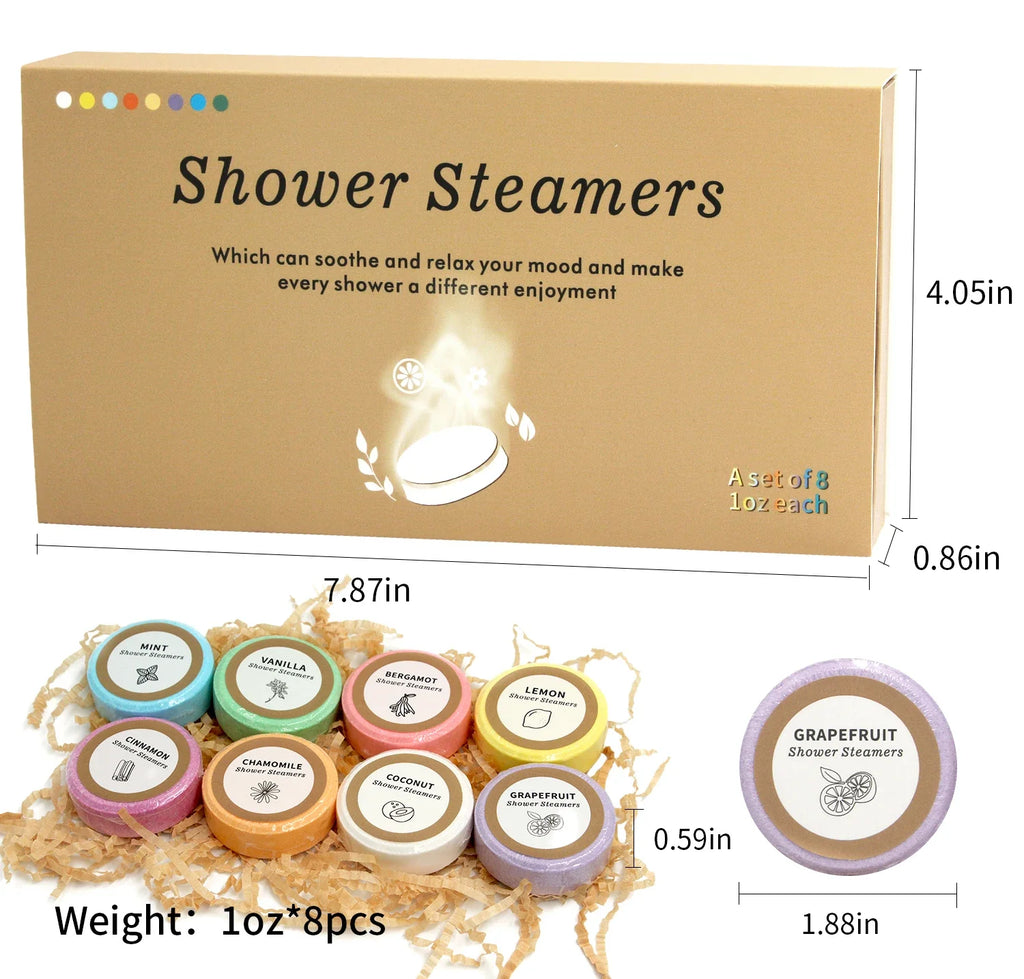 Aromatherapy Shower Steamers – 8-Piece Home Spa Collection