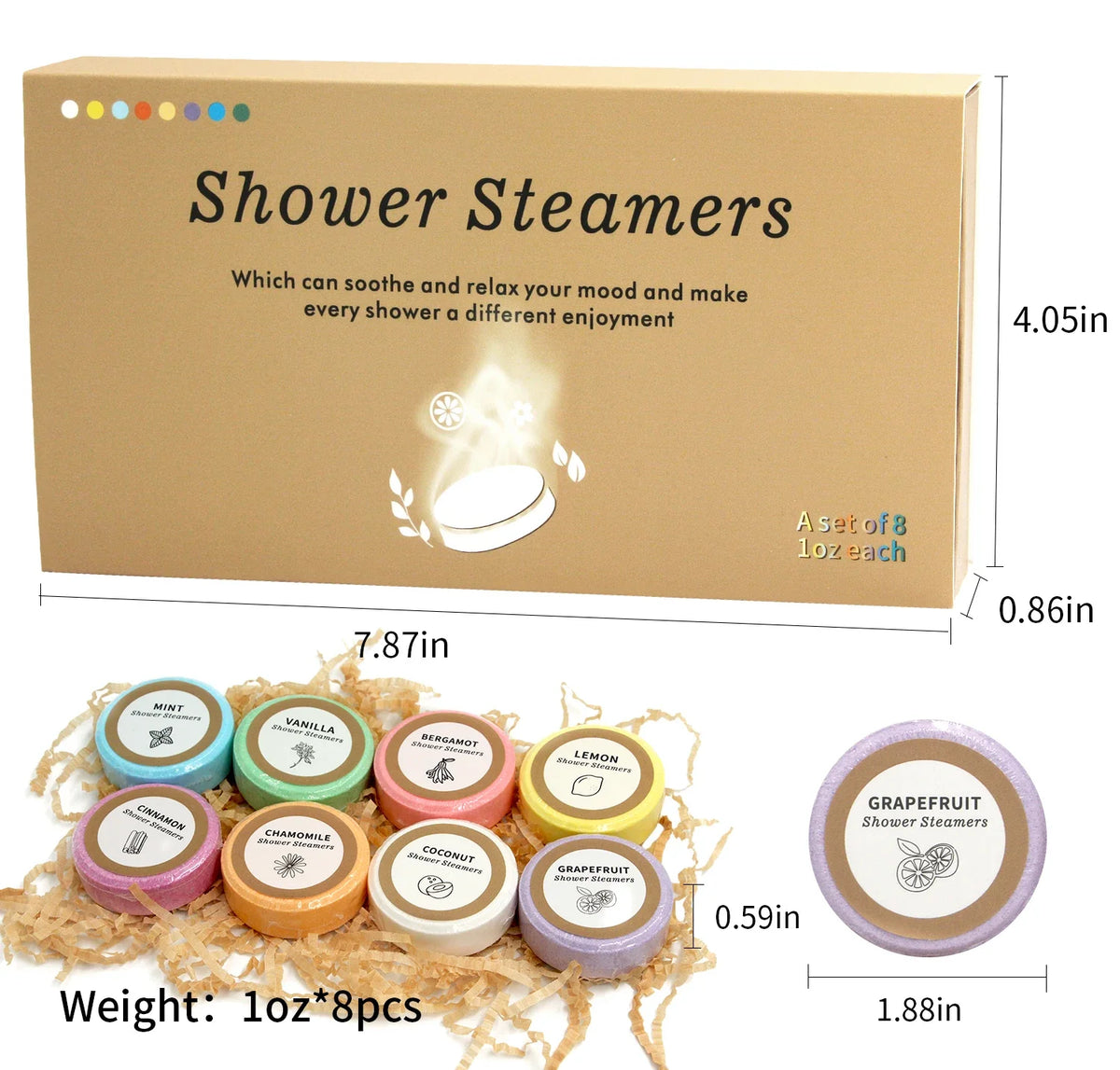 Aromatherapy Shower Steamers – 8-Piece Home Spa Collection