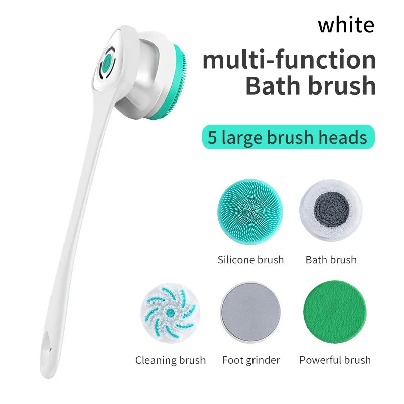 Electric Body Cleansing Brush – 5-in-1 Waterproof Shower Tool