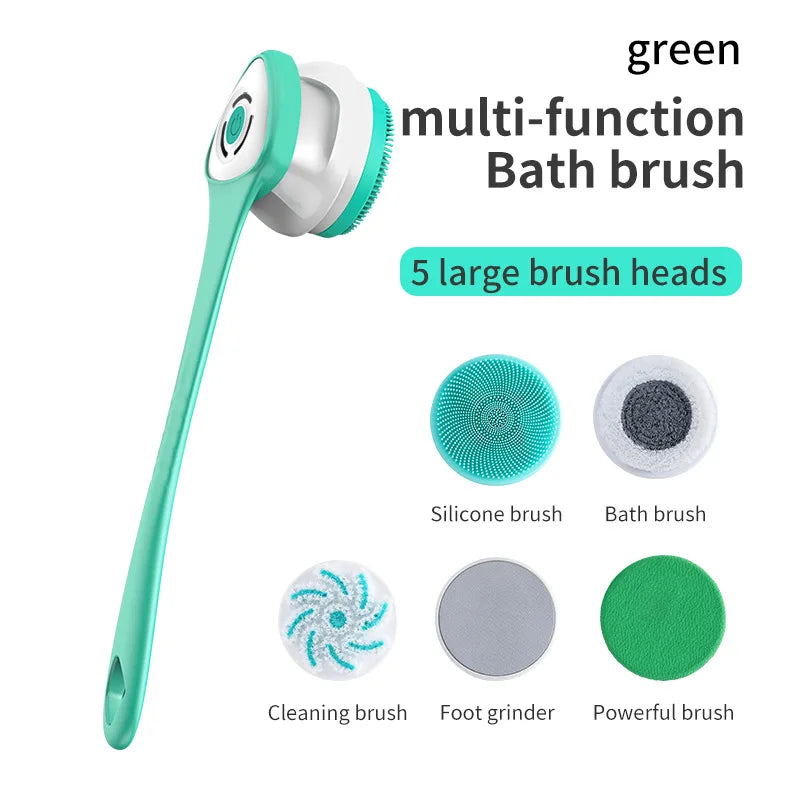 Electric Body Cleansing Brush – 5-in-1 Waterproof Shower Tool