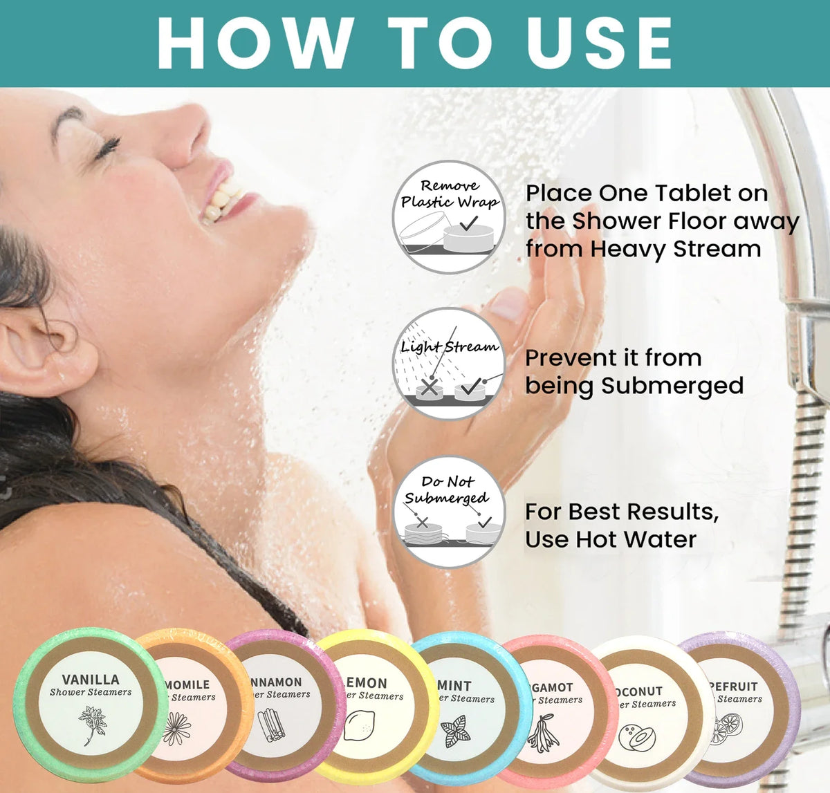 Aromatherapy Shower Steamers – 8-Piece Home Spa Collection